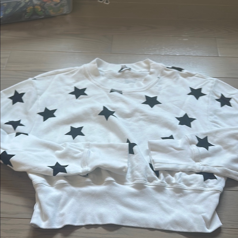 Kids Star Print Sweatshirt - White and Black